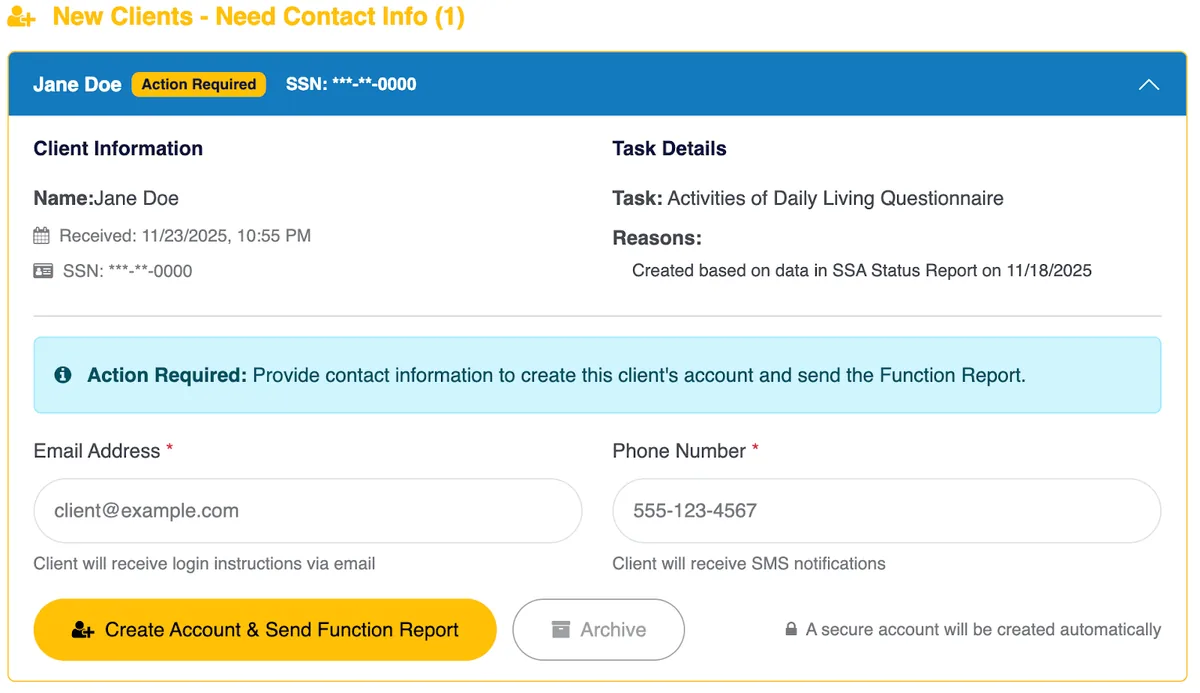 add details on applicant on file in benny