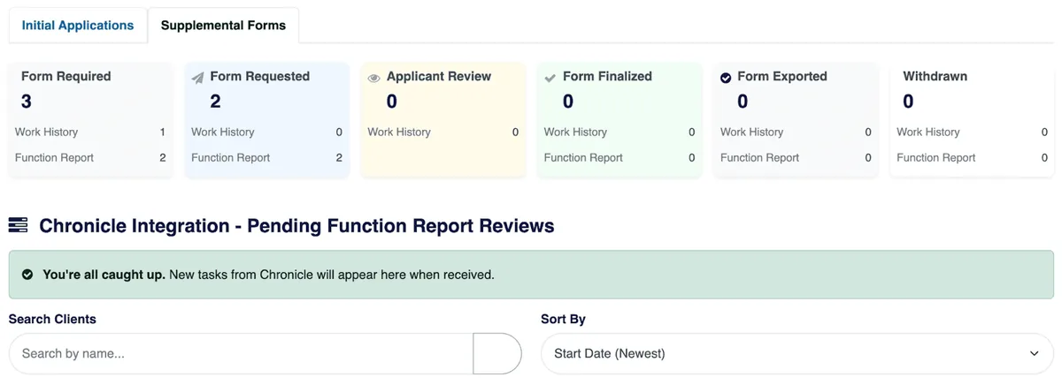 caught up status in benny for chronicle integration