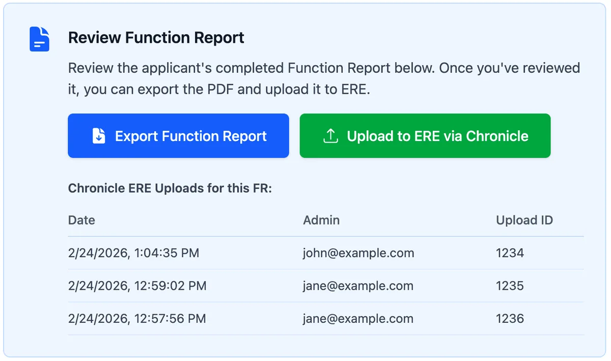review function report from benny for chronicle