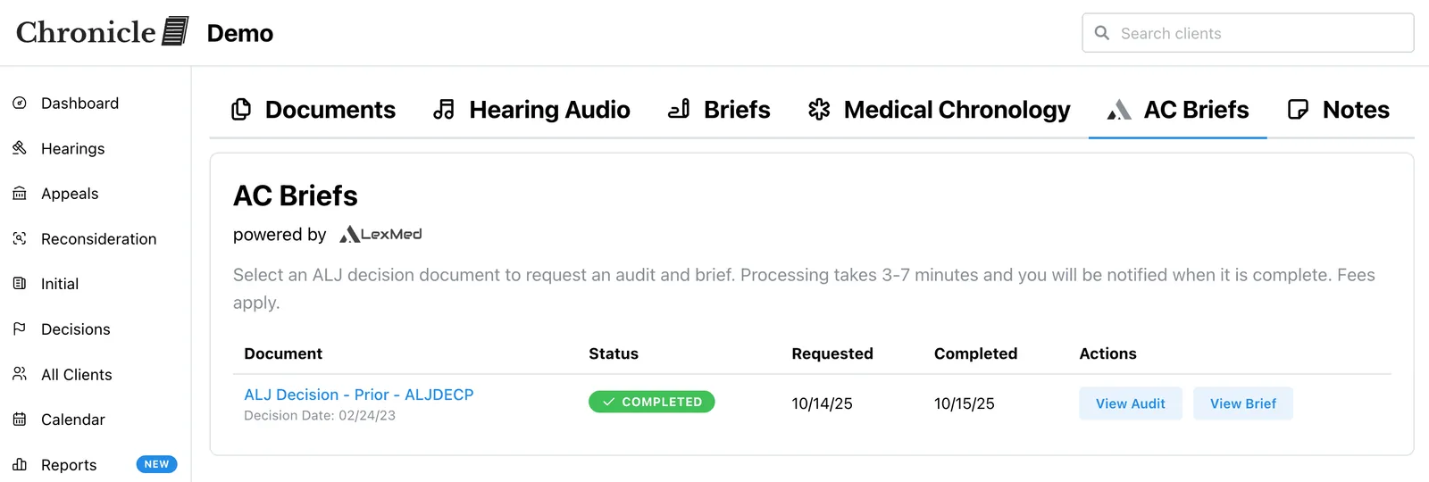 Chronicle LexMed integration example
