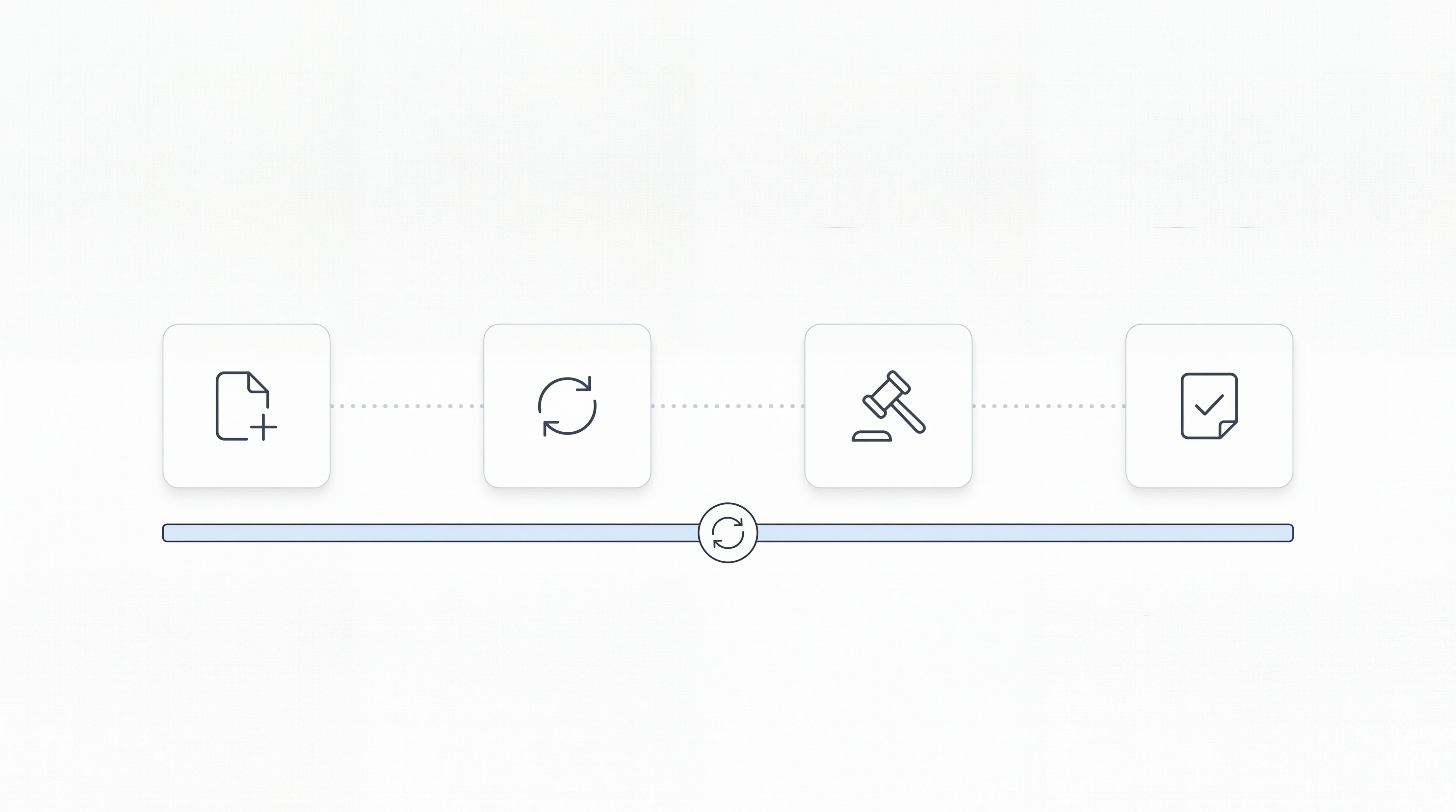 Four-stage SSD lifecycle diagram showing Chronicle monitoring across initial, reconsideration, hearing, and post-hearing stages