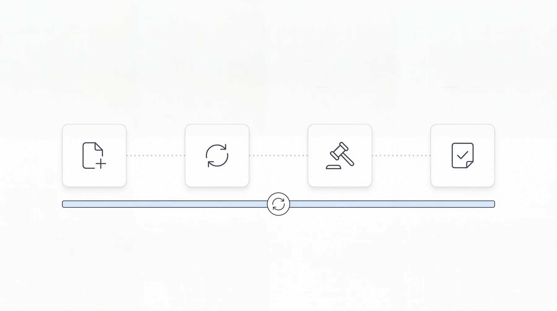 Four-stage SSD lifecycle diagram showing Chronicle monitoring across initial, reconsideration, hearing, and post-hearing stages