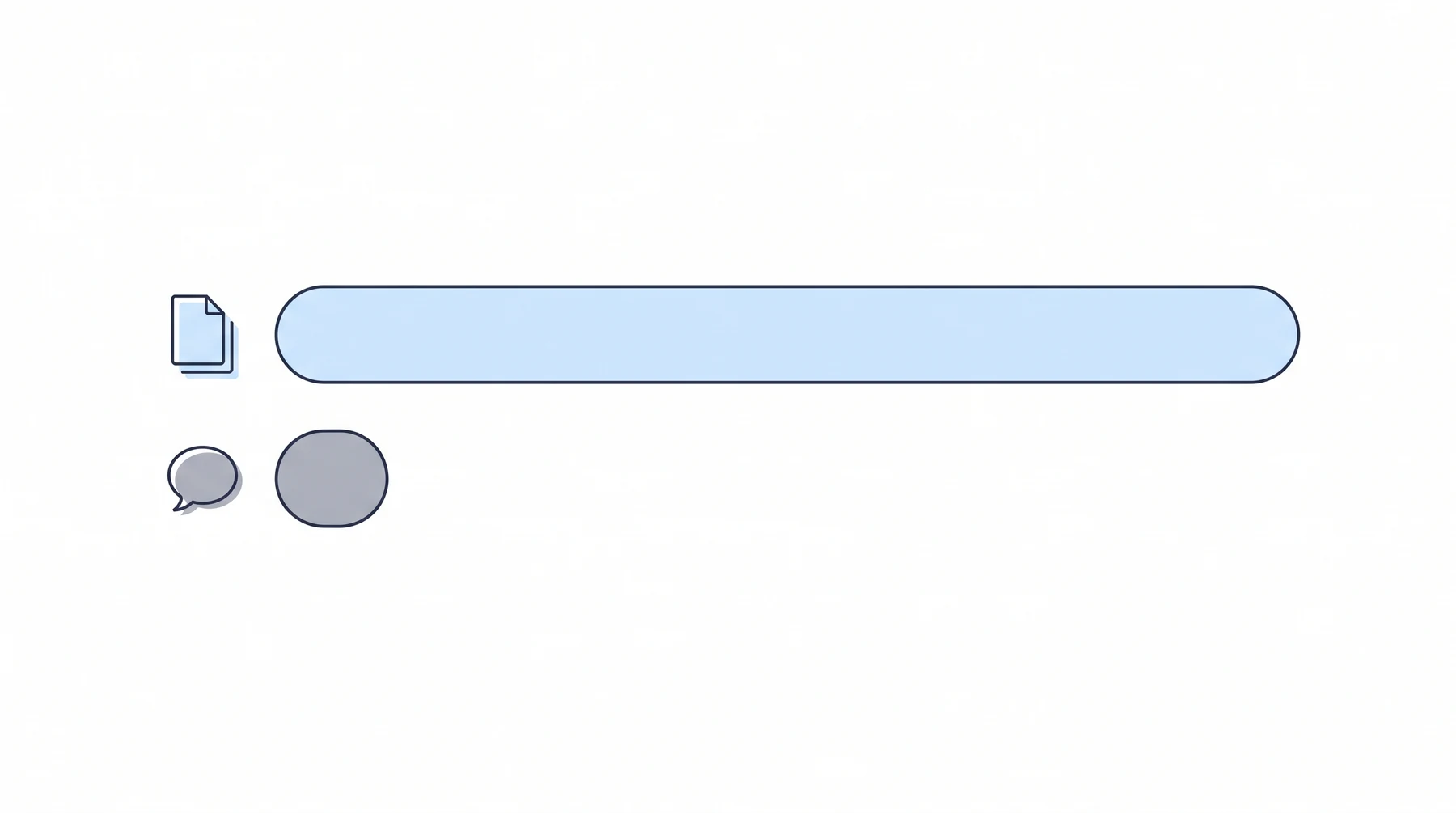 Two proportional bars: a long blue bar for the SSA events that occur on a caseload in a month, and a much shorter grey bar for the single update most clients actually receive