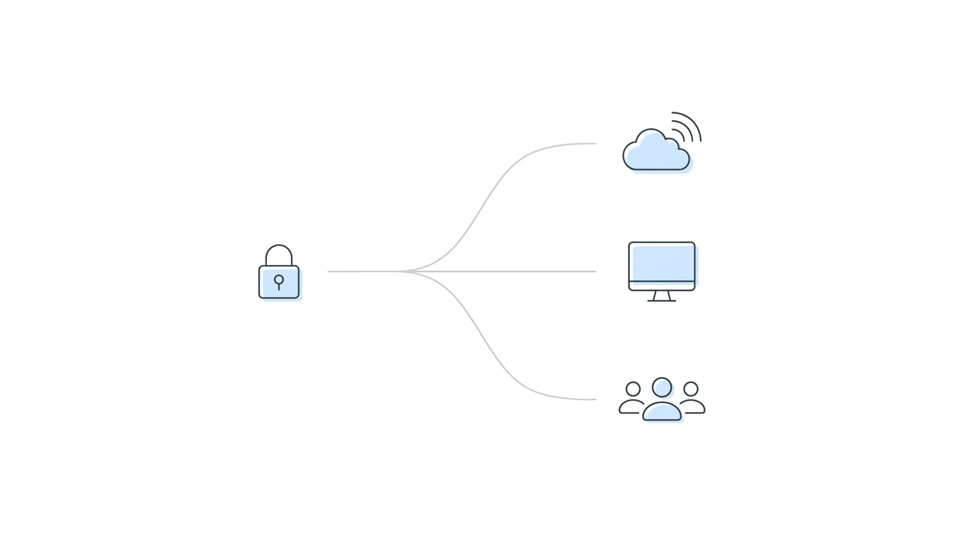 Three-path fork diagram showing Google Voice, dedicated device, and separate accounts as 2FA solutions