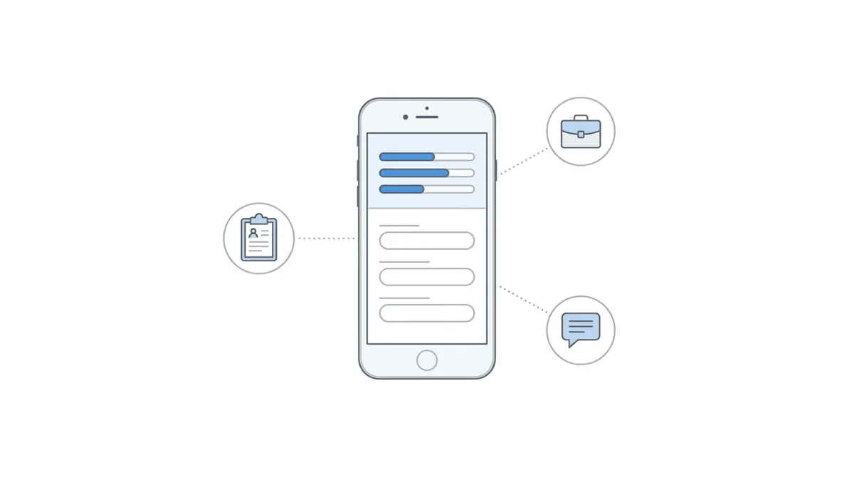 Benny's mobile-first application guides claimants through form completion on their smartphone in 30 to 45 minutes