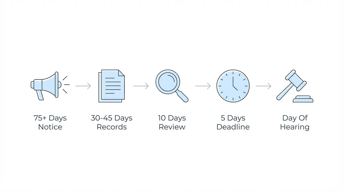 Hearing prep timeline