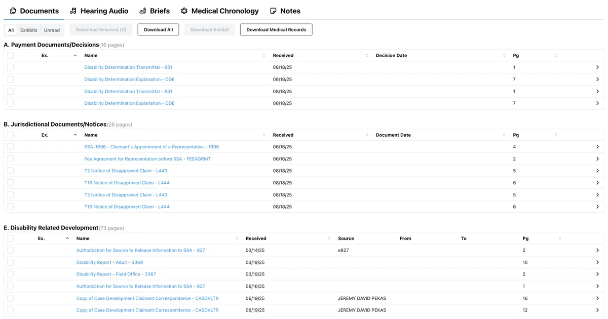 ERE view for categorization