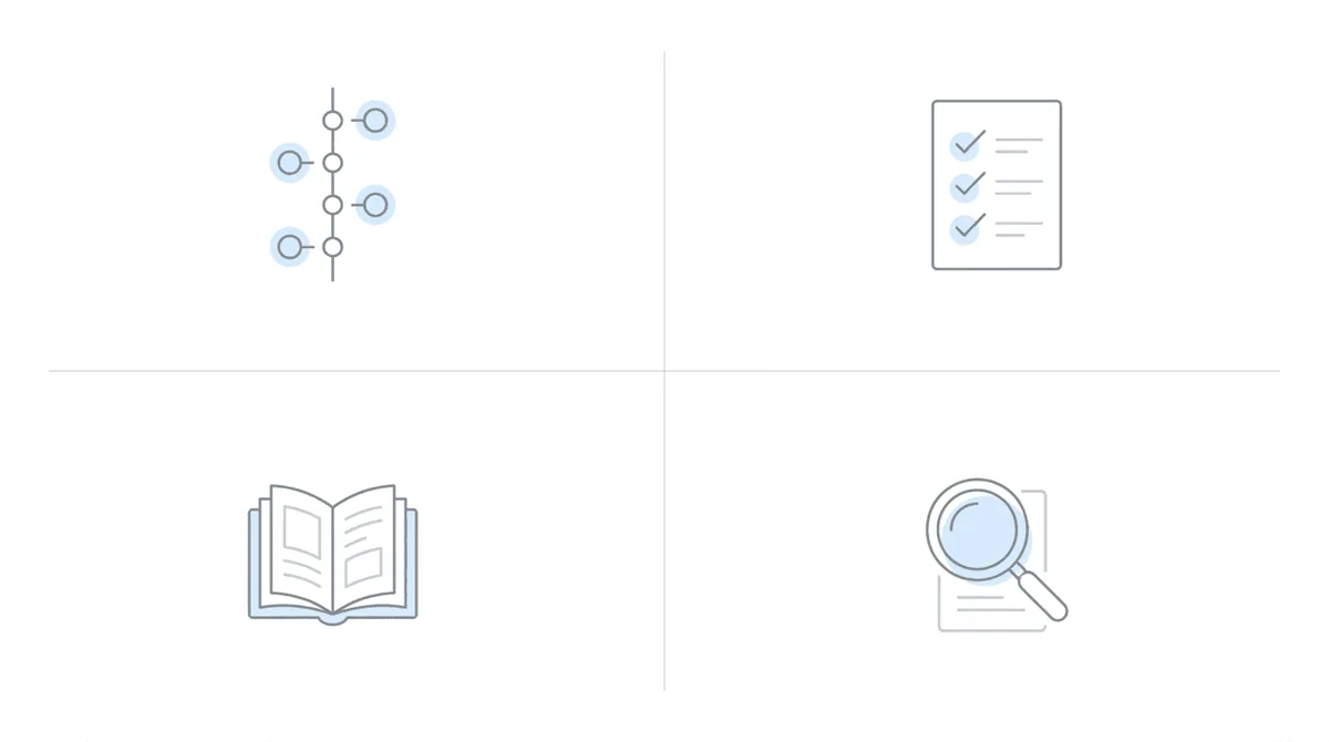 Key features to evaluate: chronology, extraction, listings, and search capabilities