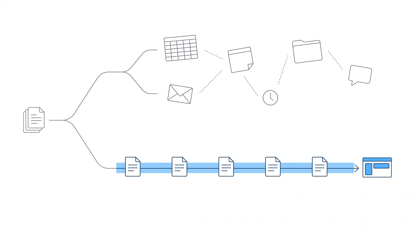 A fragmented disability practice and a connected one running the same caseload: one routes every record through a single case timeline, the other scatters it across spreadsheets, inboxes, and one person's memory