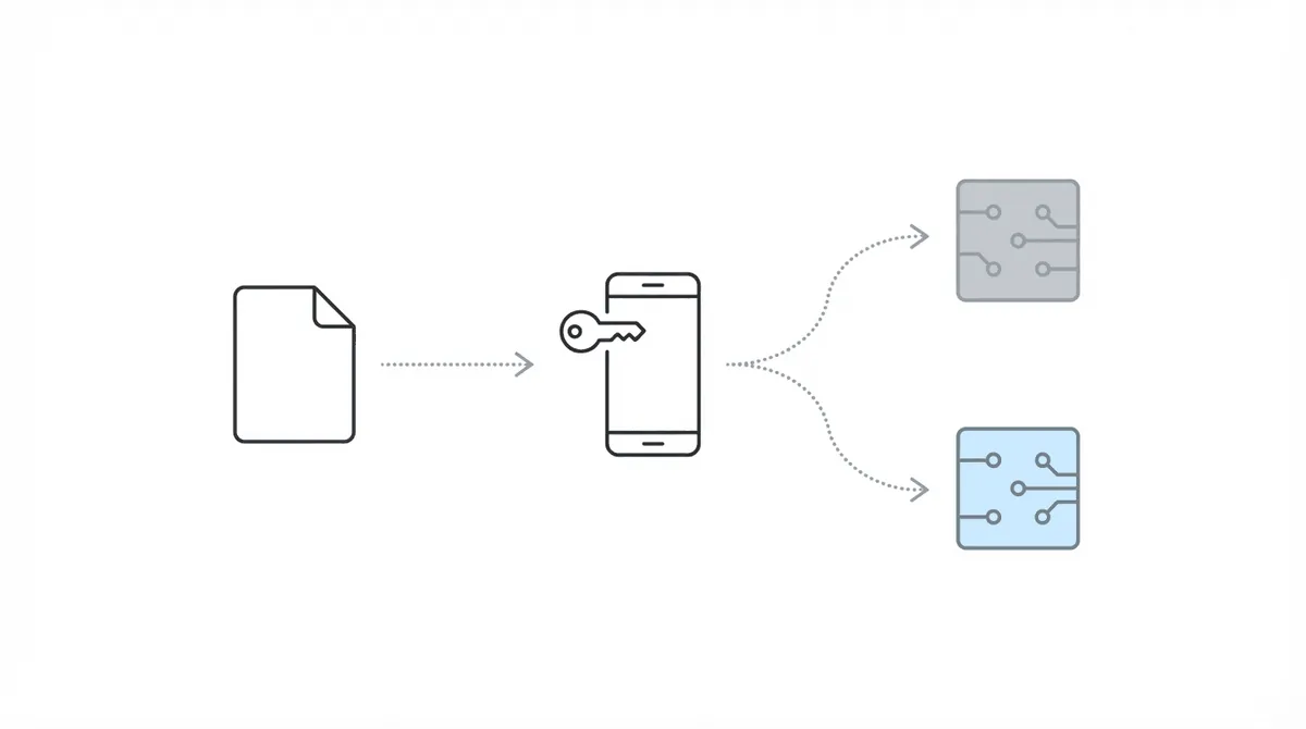 Authentication flow splitting from document to phone to two parallel systems