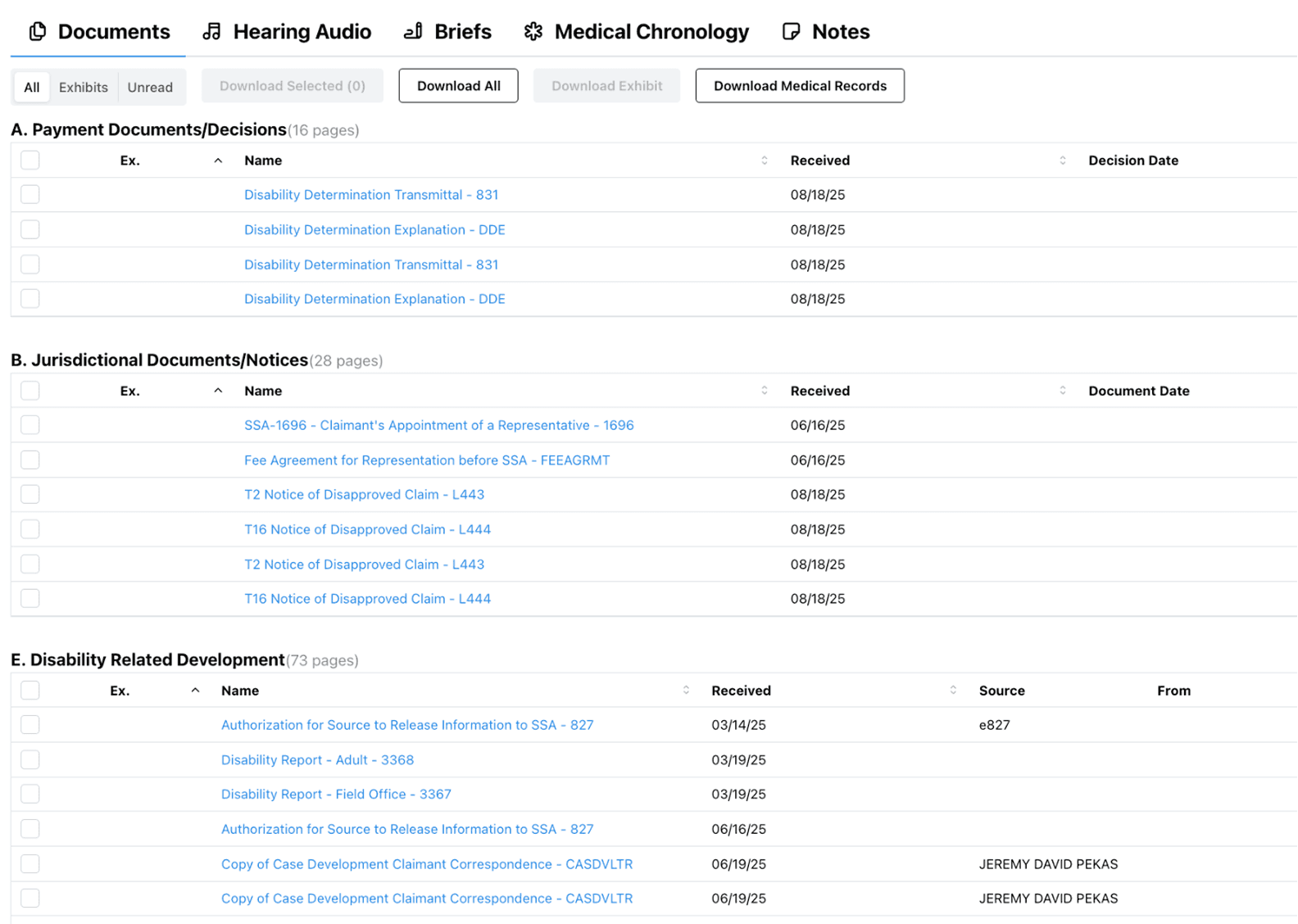 Chronicle ERE overview interface