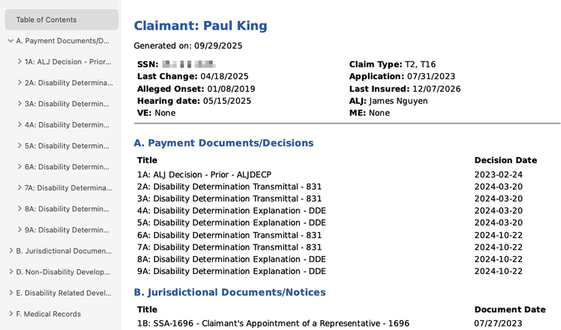 bates stamped exhibits for disability firms