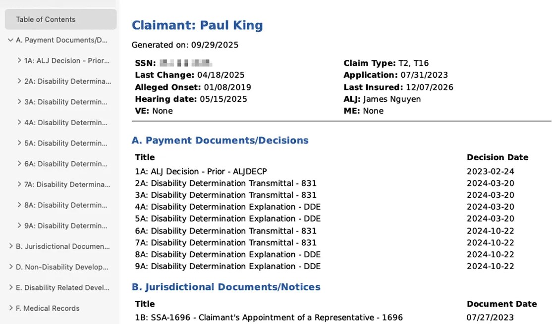 bates stamped exhibits for disability firms
