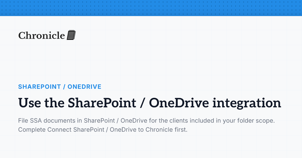Use the SharePoint / OneDrive integration | Help Center | Chronicle ...